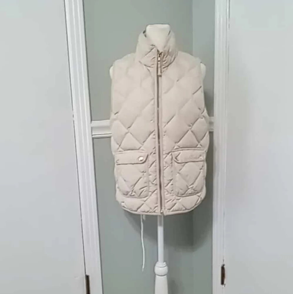 J.Crew Quilted Excursion Down Fill Vest Sz S